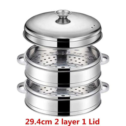 Bamboo Steamer Pot Combo with Stainless Steel Accessories for Ultimate Steaming - Très Elite