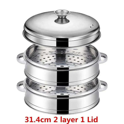 Bamboo Steamer Pot Combo with Stainless Steel Accessories for Ultimate Steaming - Très Elite