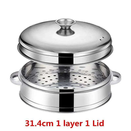 Bamboo Steamer Pot Combo with Stainless Steel Accessories for Ultimate Steaming - Très Elite