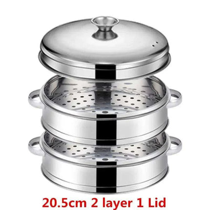 Bamboo Steamer Pot Combo with Stainless Steel Accessories for Ultimate Steaming - Très Elite