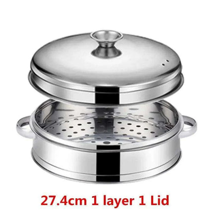 Bamboo Steamer Pot Combo with Stainless Steel Accessories for Ultimate Steaming - Très Elite