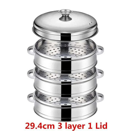 Bamboo Steamer Pot Combo with Stainless Steel Accessories for Ultimate Steaming - Très Elite