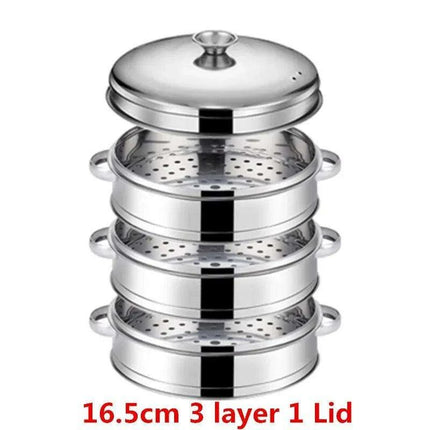 Bamboo Steamer Pot Combo with Stainless Steel Accessories for Ultimate Steaming - Très Elite
