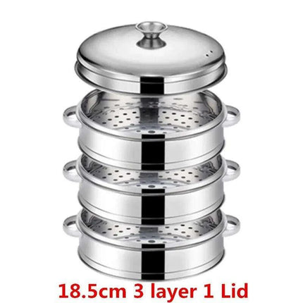 Bamboo Steamer Pot Combo with Stainless Steel Accessories for Ultimate Steaming - Très Elite