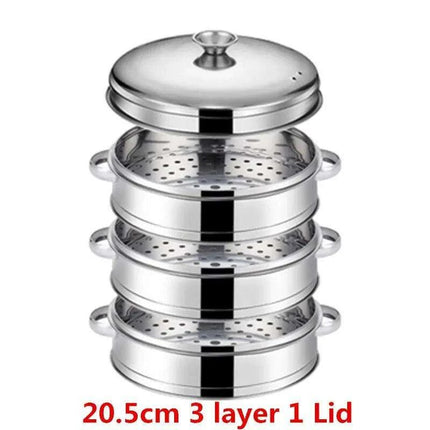 Bamboo Steamer Pot Combo with Stainless Steel Accessories for Ultimate Steaming - Très Elite