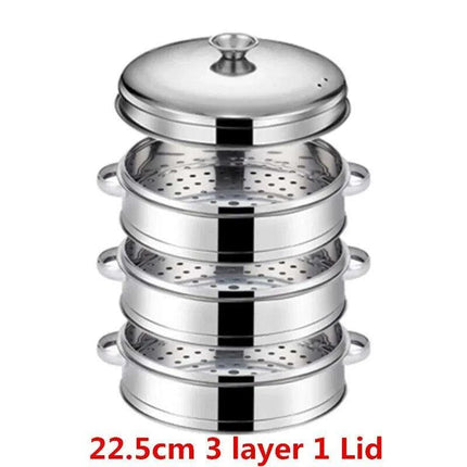 Bamboo Steamer Pot Combo with Stainless Steel Accessories for Ultimate Steaming - Très Elite