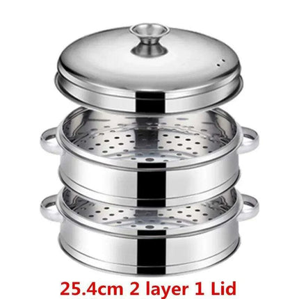 Bamboo Steamer Pot Combo with Stainless Steel Accessories for Ultimate Steaming - Très Elite