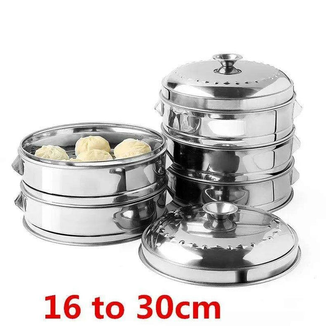 Bamboo Steamer Pot Combo with Stainless Steel Accessories for Ultimate Steaming