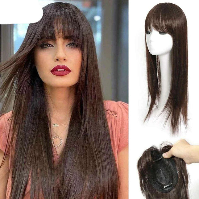 Bangs & Volume: Clip-In Hair Topper for Instant Transformation