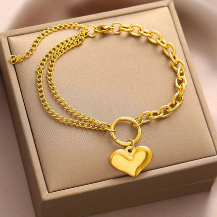 Baroque Gothic Heart Stainless Steel Couple Bracelets - Timeless Love Tokens for Him and Her - Très Elite