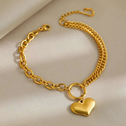 Baroque Gothic Heart Stainless Steel Couple Bracelets - Timeless Love Tokens for Him and Her - Très Elite