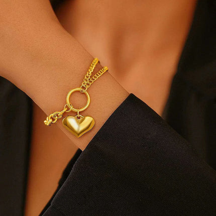 Baroque Gothic Heart Stainless Steel Couple Bracelets - Timeless Love Tokens for Him and Her - Très Elite
