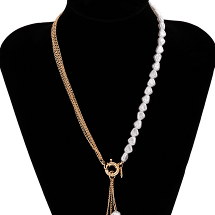 Baroque shaped pearl necklace creative irregular chain clavicle necklace - Très Elite