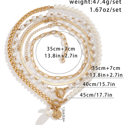 Baroque shaped pearl necklace creative irregular chain clavicle necklace - Très Elite