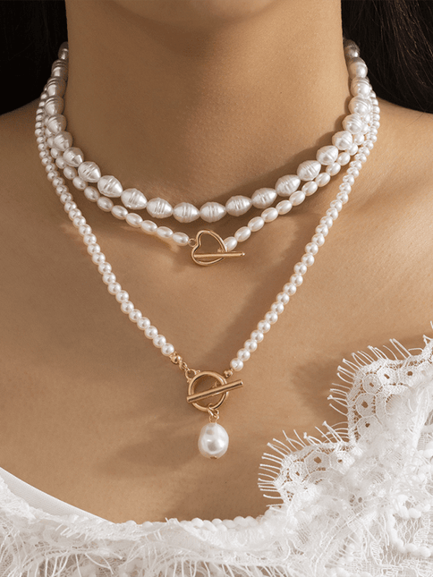 Baroque shaped pearl necklace creative irregular chain clavicle necklace