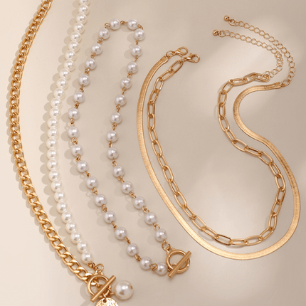Baroque shaped pearl necklace creative irregular chain clavicle necklace - Très Elite