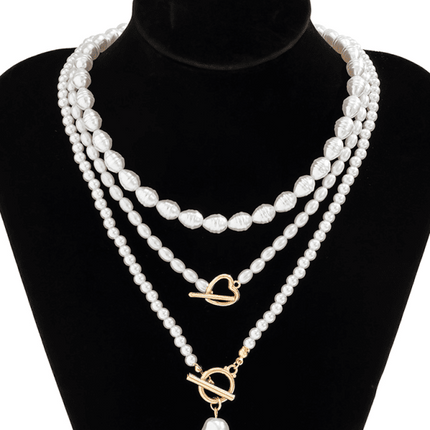 Baroque shaped pearl necklace creative irregular chain clavicle necklace - Très Elite