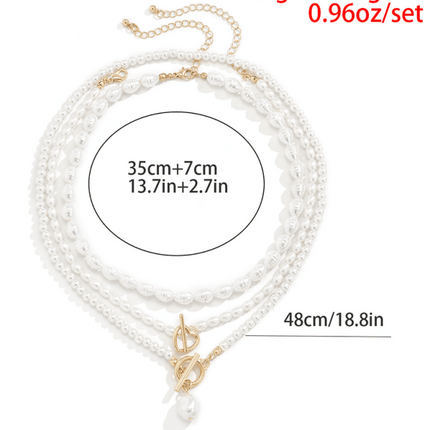 Baroque shaped pearl necklace creative irregular chain clavicle necklace - Très Elite