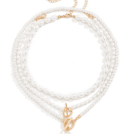 Baroque shaped pearl necklace creative irregular chain clavicle necklace - Très Elite