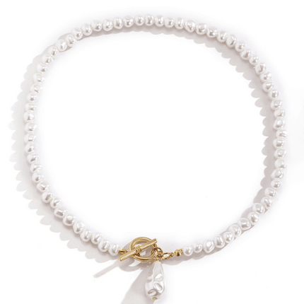Baroque shaped pearl necklace creative irregular chain clavicle necklace - Très Elite