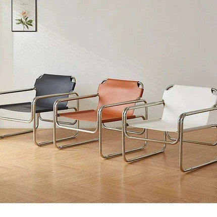 Bauhaus Luxe Leather Lounge Chair - A Fusion of Style and Comfort - Très Elite