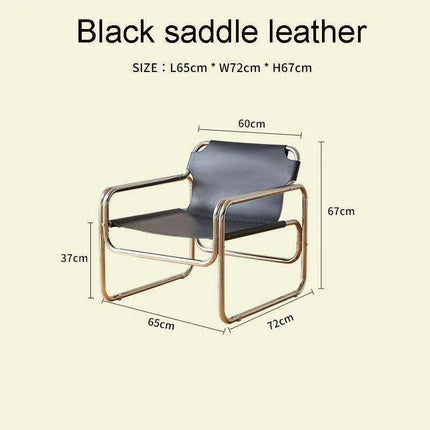 Bauhaus Luxe Leather Lounge Chair - A Fusion of Style and Comfort..