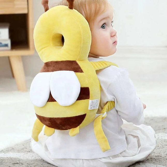 Bee-Themed Toddler Safety Backpack with Adjustable Headguard for Safe Adventures