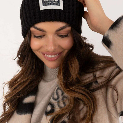 Beige Acrylic Cap With Patch Adjustable Fold Hat For Women - Très Elite