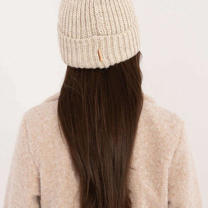 Beige Acrylic Cap With Patch Adjustable Fold Hat For Women - Très Elite