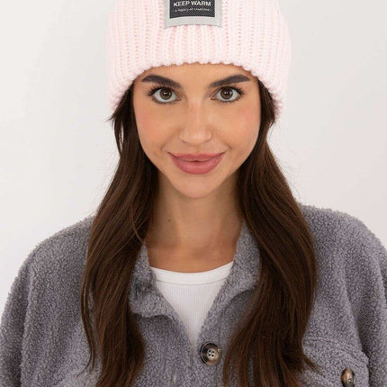 Beige Acrylic Cap With Patch Adjustable Fold Hat For Women - Très Elite