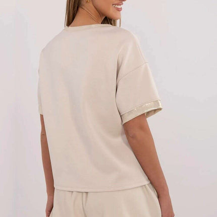Beige Blouse Model 212043 Viscose Cotton Elastane Comfort - Très Elite