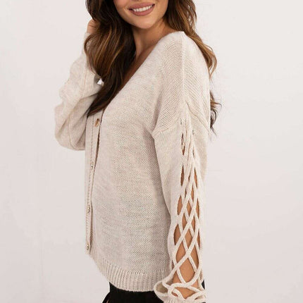 Beige Cardigan Model 200494 Women Casual Knitwear Everyday - Très Elite