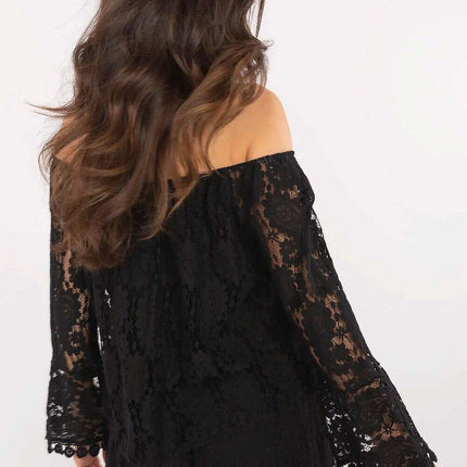 Beige Cotton Nylon Blend Lace Blouse 211441 For Women - Très Elite