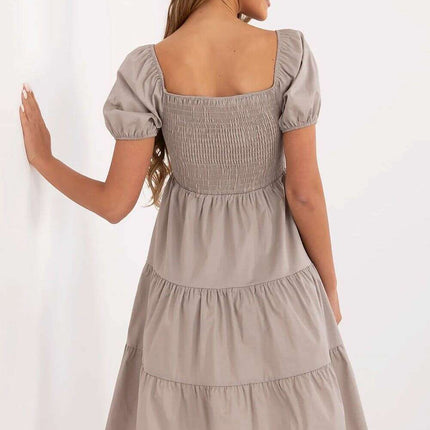 Beige Day Dress 213840 Lightweight Cotton Elastane - Très Elite