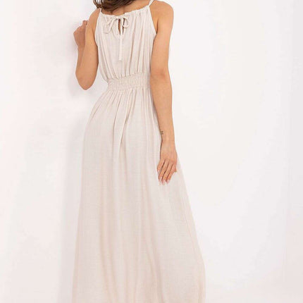 Beige Day Dress 215179 Summer Maxi With Slender Straps - Très Elite