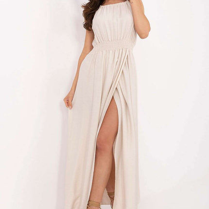 Beige Day Dress 215179 Summer Maxi With Slender Straps