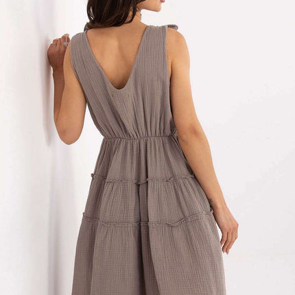 Beige Day Dress 215202 Lightweight Cotton Summer Dress - Très Elite