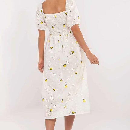 Beige Daydress 212294 Boho Flared Midi Cotton Dress - Très Elite