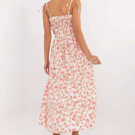 Beige Daydress 213303 Midi Dress With Tied Straps Adjustable - Très Elite