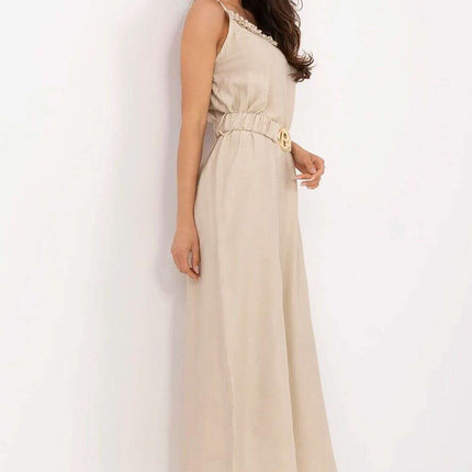 Beige Daydress Maxi 213543 Breathable Viscose Summer - Très Elite