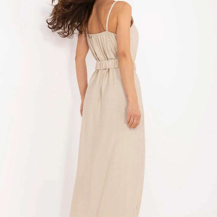 Beige Daydress Maxi 213543 Breathable Viscose Summer - Très Elite