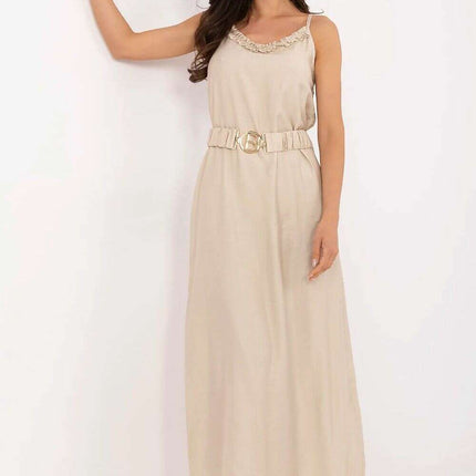 Beige Daydress Maxi 213543 Breathable Viscose Summer - Très Elite