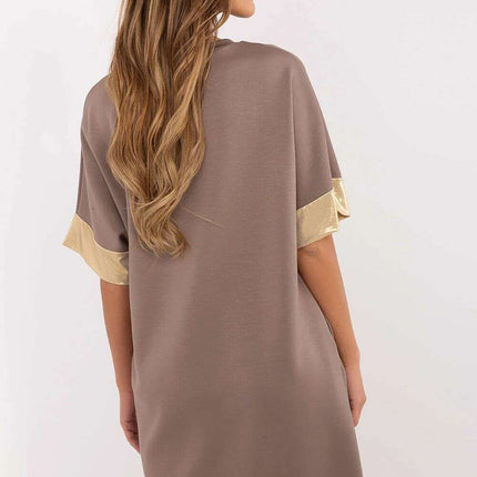 Beige Daydress Model 208971 Oversized Sweatshirt Dress - Très Elite
