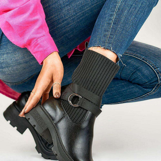 Beige Eco-Friendly Leather Ankle Boots