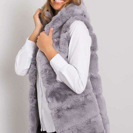 Beige Hooded Sleeveless Jacket for Women - Très Elite