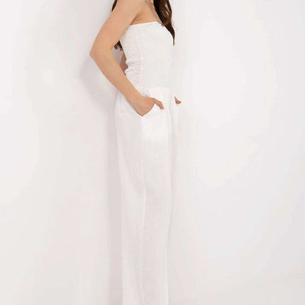 Beige Jumpsuit Model 212536 With Wide Leg Silhouette - Très Elite