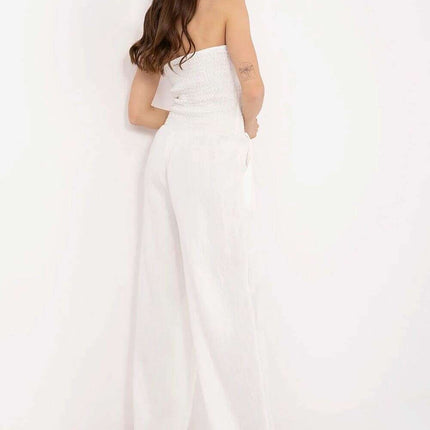 Beige Jumpsuit Model 212536 With Wide Leg Silhouette - Très Elite