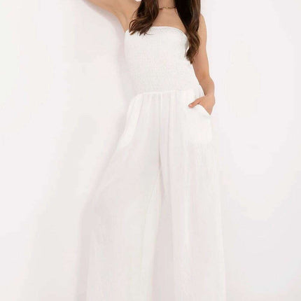 Beige Jumpsuit Model 212536 With Wide Leg Silhouette - Très Elite