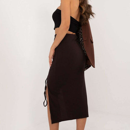 Beige Midi Skirt Model 199961 Elegant Everyday Wear - Très Elite