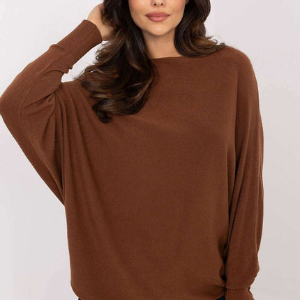 Beige Oversized Jumper 203809 Viscose Blend Sweater - Très Elite